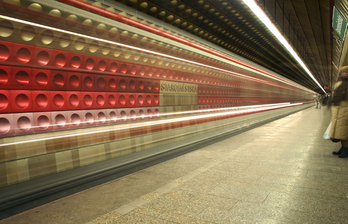 Stațiile magistralei A de metrou, Praga, Cehia.