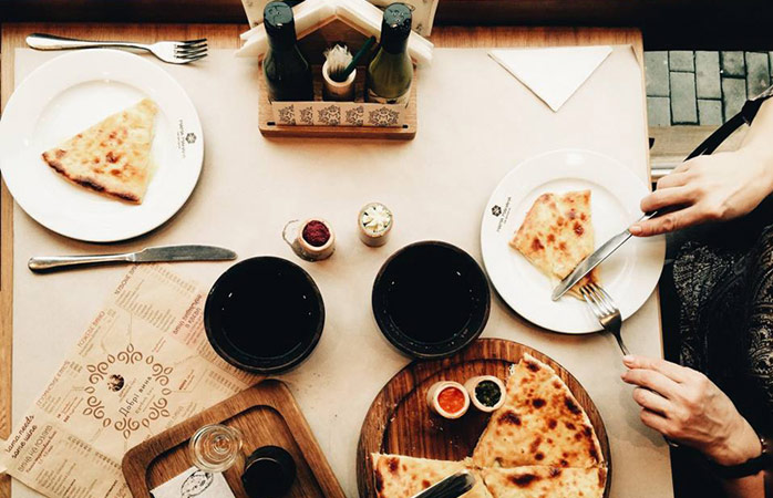 Digging into a Khachapuri