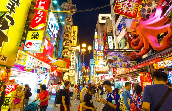 Afundă-te în haosul din Dōtonbori, Osaka