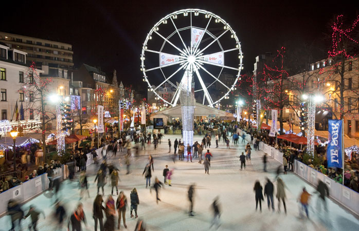 Fă o pauză de la gofre și cartofi prăjiți și vezi ce poți face cu o pereche de patine în Piața Sainte-Catherine din Bruxelles