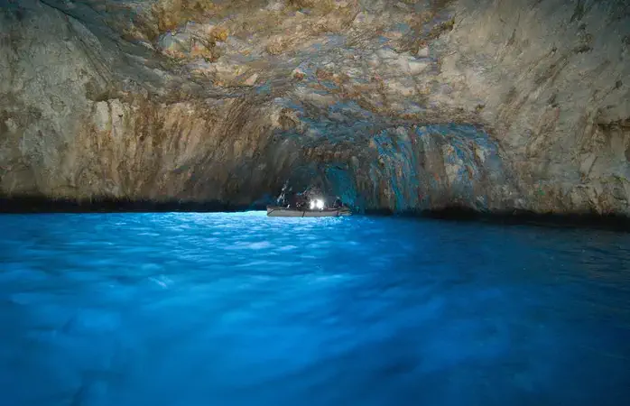 Blue Grotto cave on Italy.